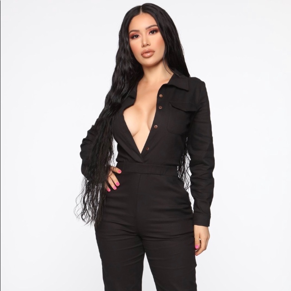 Fashion Nova Aviator Babe Jumpsuit New w/ defects
